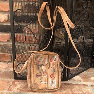 Southwest Mini Crossbody Bag Purse Hand Painted Soft Leather